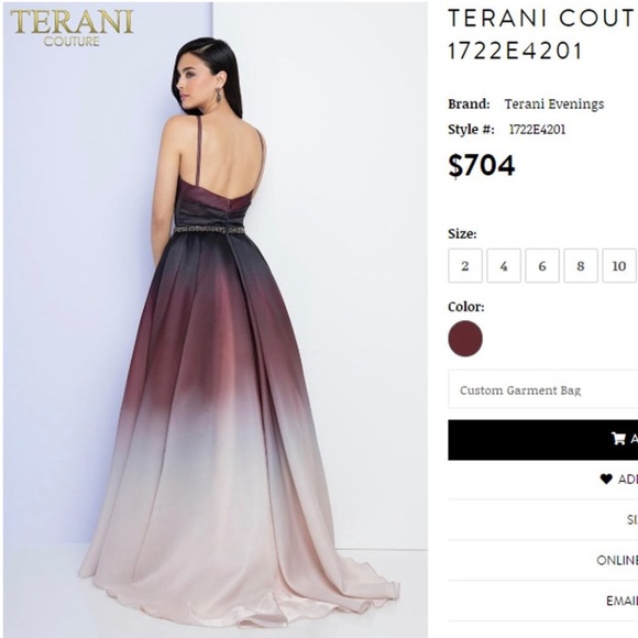 🥳Host pick 🎉 Terani Couture evening dress 1722E4201 - Picture 2 of 10